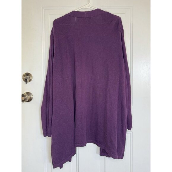 CATHERINES Cardigan Sweater Purple Open Front Ribbed 3X Casual Basic READ - Picture 3 of 8